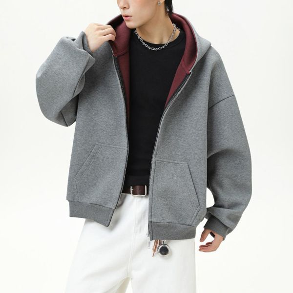 厚潮重磅連帽短版外套 - 3配色 幕峰MuFeng,潮牌帽T,重磅短版衛衣,高街連帽衫,情侶裝上衣,中性寬鬆T,秋冬必備款,休閒潮流,街頭日常穿搭,厚磅設計款