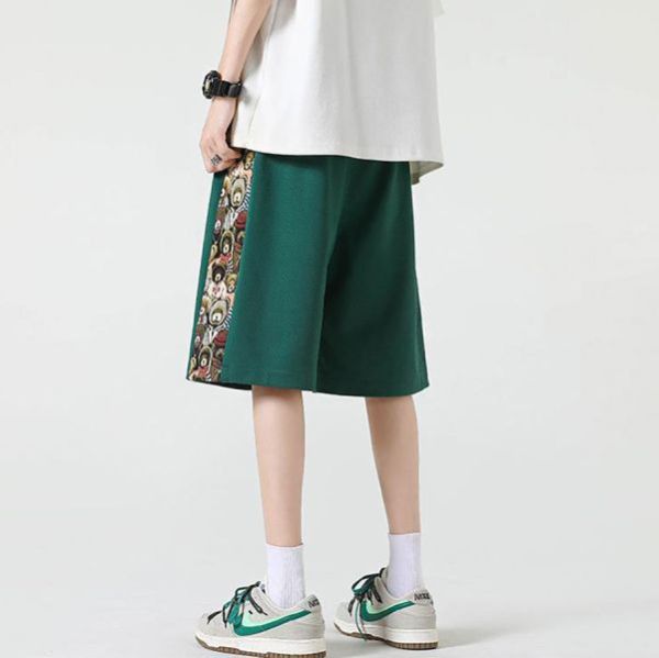 熊牆拼接休閒短褲 - 4配色（限時特賣 - 5折） 幕峰MuFeng,男裝特賣,5折優惠,快閃活動,限時出清,網路購物,男裝品牌,超值優惠,時尚穿搭,2025特賣