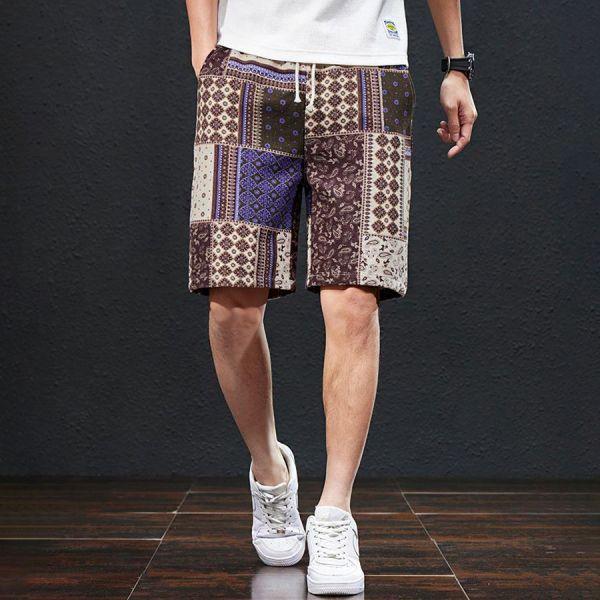 拚典復古棉麻休閒短褲 - 3配色（限時特賣 - 5折） 幕峰MuFeng,男裝特賣,5折優惠,快閃活動,限時出清,網路購物,男裝品牌,超值優惠,時尚穿搭,2026特賣