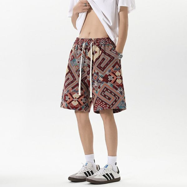 幻疆復古休閒編織短褲 - 1配色（限時特賣 - 5折） 幕峰MuFeng,男裝特賣,5折優惠,快閃活動,限時出清,網路購物,男裝品牌,超值優惠,時尚穿搭,2025特賣