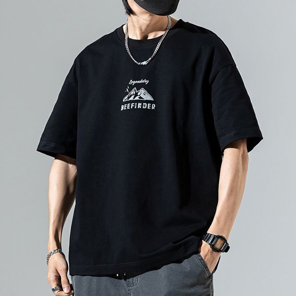 泉河印花休閒短袖 - 4配色（限時特賣 - 5折） 幕峰MuFeng,男裝特賣,5折優惠,快閃活動,限時出清,網路購物,男裝品牌,超值優惠,時尚穿搭,2025特賣