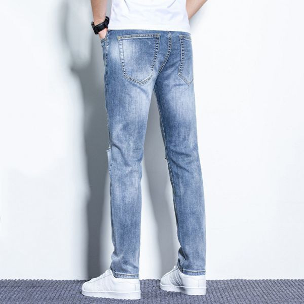 破浪彈力修身牛仔長褲 - 1配色（限時特賣 - 5折） 幕峰MuFeng,男裝特賣,5折優惠,快閃活動,限時出清,網路購物,男裝品牌,超值優惠,時尚穿搭,2025特賣