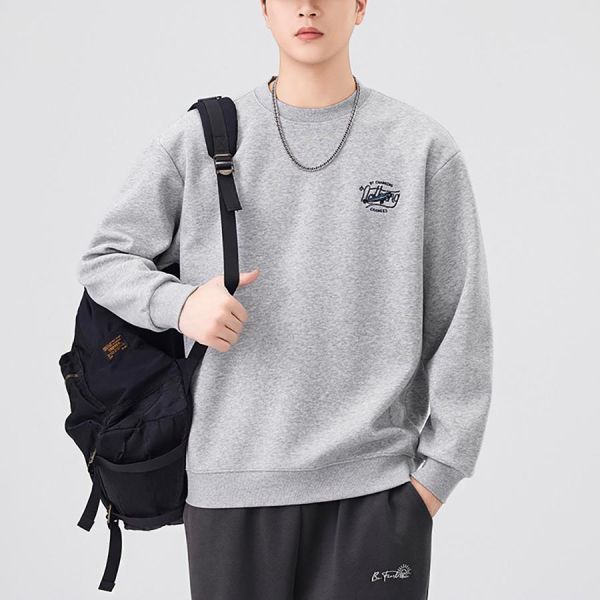 釣潮潮流圓領刺繡印花長袖 - 2配色 幕峰MuFeng,印花長袖,潮流上衣,街頭穿搭,休閒長袖男,圖案上衣,日常百搭,潮牌風格,男士長袖,雙色可選