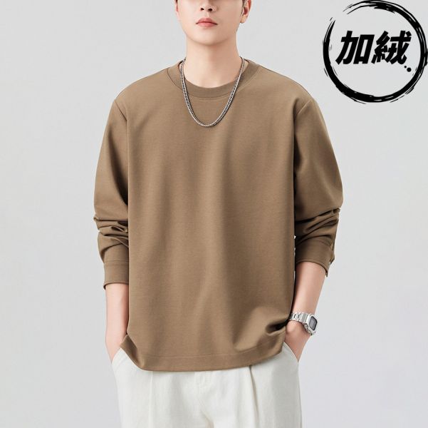 舒暖重磅保暖休閒長袖 - 3配色（加絨） 幕峰MuFeng,冬季奧利絨卫衣,圆领长袖上衣,保暖套头衫,宽松休闲卫衣,男士潮流卫衣,冬季保暖上衣,街头休闲卫衣,加绒厚款卫衣,冬日时尚外套