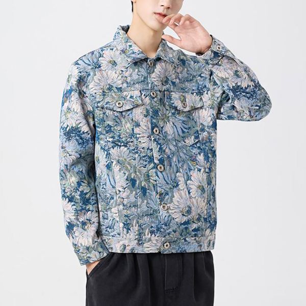 浮繪刺繡時尚外套 - 4配色 幕峰MuFeng,男裝,外套,刺繡,貓星人,熊出沒,男裝,2024,網路購物,團購