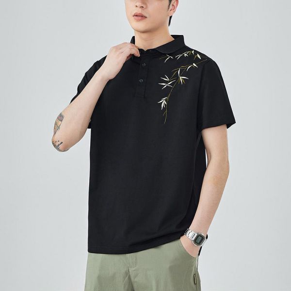 青綠刺繡POLO休閒短袖 - 2配色 幕峰,Mufeng,牛仔,流行,上衣,褲子,外套,穿搭,印花,服飾