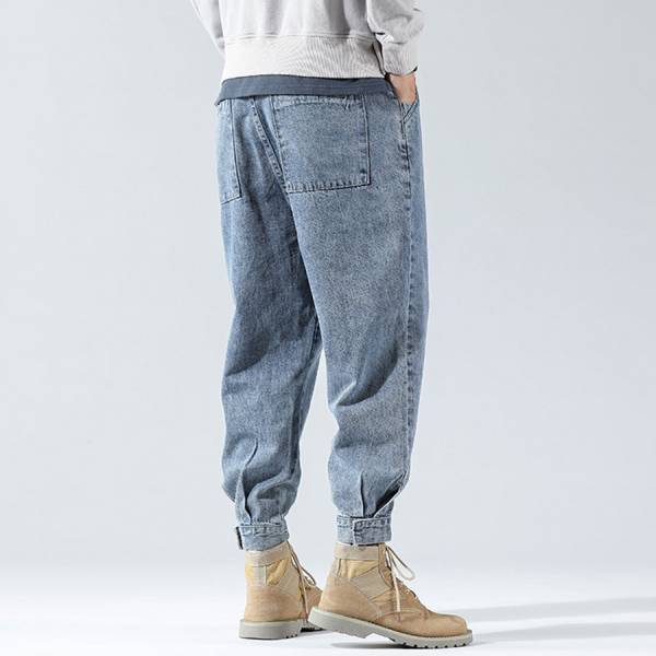 源逸哈倫束口牛仔長褲 - 2配色 幕峰,襯衫,團服,流行,免運,購物,男裝,牛仔褲,網路購物,褲子