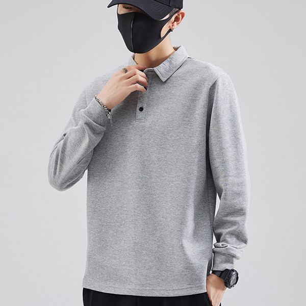 簡約POLO休閒長袖 - 6配色 幕峰,Mufeng,牛仔,流行,上衣,褲子,外套,穿搭,印花,服飾