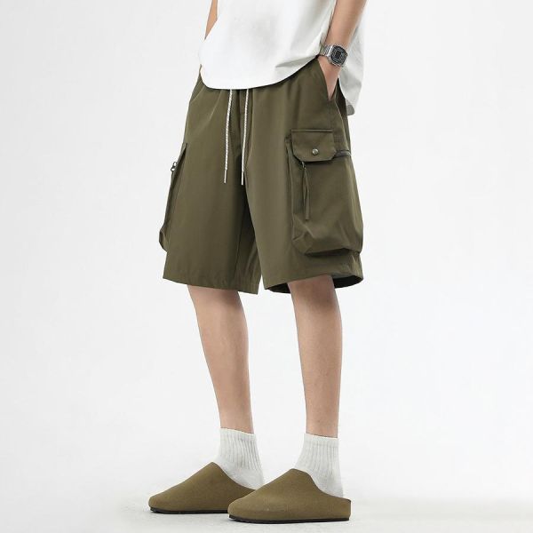 輕行寬鬆工裝五分短褲 - 4配色 幕峰MuFeng,工裝短褲男,五分短褲,戶外短褲,寬鬆短褲,多口袋設計,夏季男裝,休閒短褲,機能風穿搭,男裝下身