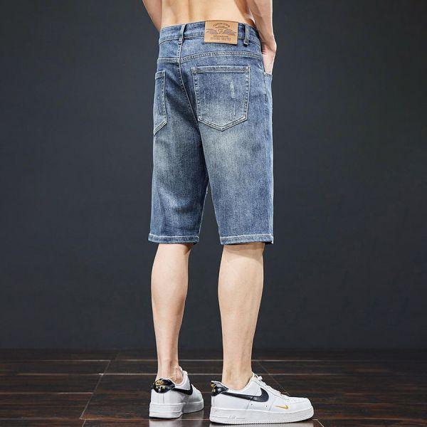 徜徉直筒五分牛仔短褲 - 2配色（限時特賣 - 5折） 幕峰MuFeng,男裝特賣,5折優惠,快閃活動,限時出清,網路購物,男裝品牌,超值優惠,時尚穿搭,2025特賣