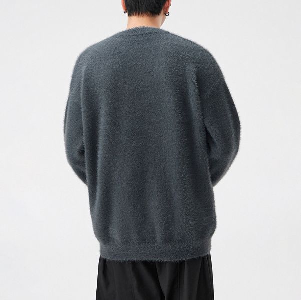 暖詩質感糯米絨毛衣長袖 - 3配色 幕峰MuFeng,糯米絨毛衣,秋冬上衣,保暖毛衣,圓領針織衫,男士毛衣,通勤穿搭,慵懶風格,柔軟親膚,百搭長袖