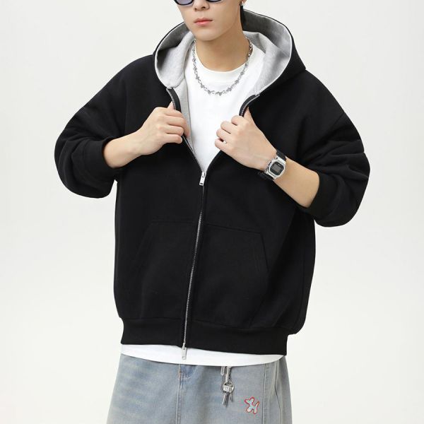 厚潮重磅連帽短版外套 - 3配色 幕峰MuFeng,潮牌帽T,重磅短版衛衣,高街連帽衫,情侶裝上衣,中性寬鬆T,秋冬必備款,休閒潮流,街頭日常穿搭,厚磅設計款