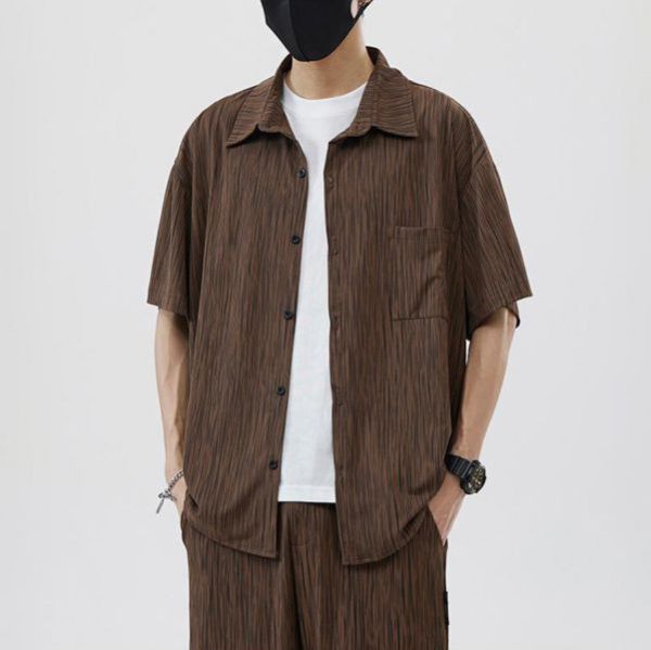 靜雅彈力輕薄襯衫短袖 - 2配色（限時特賣 - 5折） 幕峰MuFeng,男裝特賣,5折優惠,快閃活動,限時出清,網路購物,男裝品牌,超值優惠,時尚穿搭,2025特賣