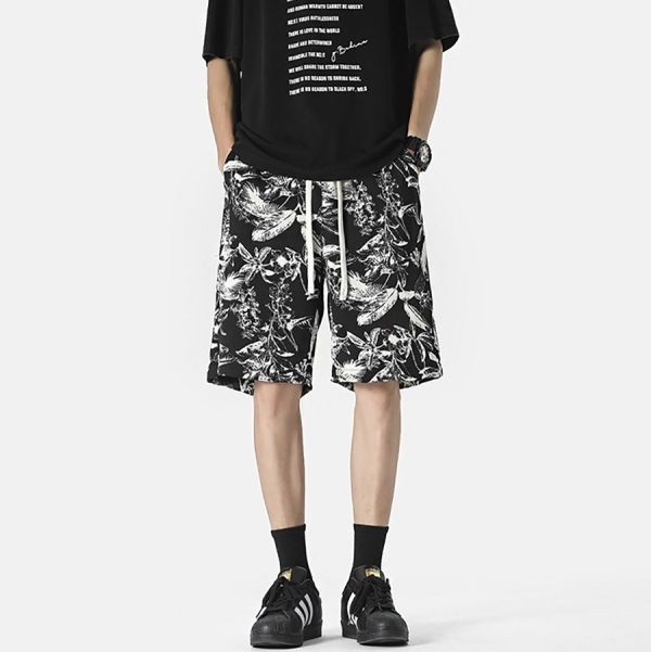 海澈水墨印花休閒五分短褲 - 2配色（限時特賣 - 5折） 幕峰MuFeng,男裝特賣,5折優惠,快閃活動,限時出清,網路購物,男裝品牌,超值優惠,時尚穿搭,2025特賣