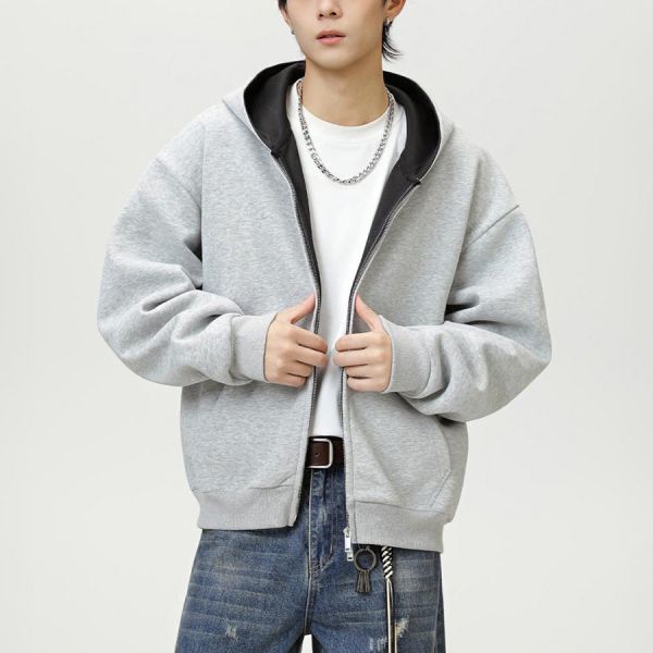 厚潮重磅連帽短版外套 - 3配色 幕峰MuFeng,潮牌帽T,重磅短版衛衣,高街連帽衫,情侶裝上衣,中性寬鬆T,秋冬必備款,休閒潮流,街頭日常穿搭,厚磅設計款