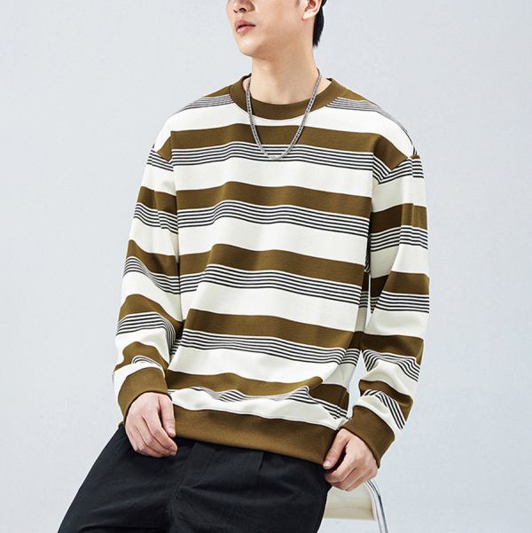 縱條重磅潮流條紋長袖 - 3配色 幕峰MuFeng,條紋上衣,重磅衛衣,圓領長袖,潮流男裝,秋冬穿搭,寬鬆版型,質感上衣,百搭長袖,街頭時尚