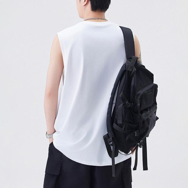 簡約涼感休閒無袖背心 - 3配色 幕峰MuFeng,無袖背心男,美式背心,夏季背心男,涼感背心,速乾背心,寬鬆背心,運動背心男,休閒背心,男士內搭背心