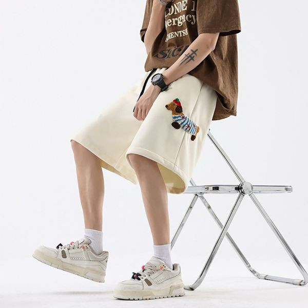 臘汪刺繡休閒寬鬆短褲 - 3配色（限時特賣 - 5折） 幕峰MuFeng,男裝特賣,5折優惠,快閃活動,限時出清,網路購物,男裝品牌,超值優惠,時尚穿搭,2025特賣