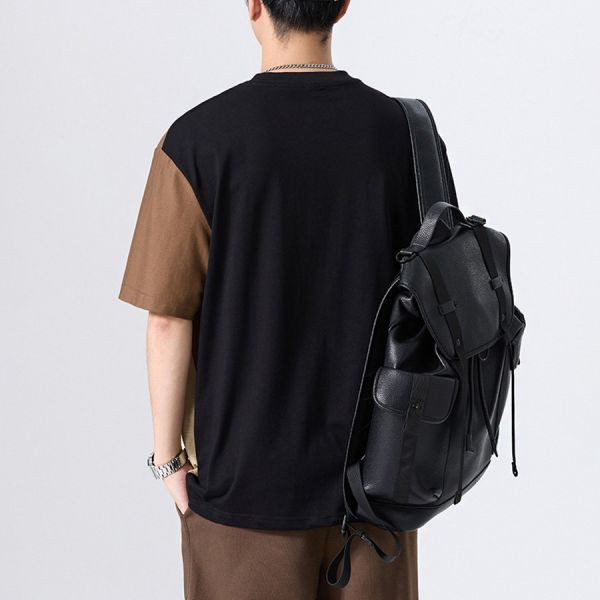 米克撞色印花休閒短袖 - 2配色（限時特賣 - 5折） 幕峰MuFeng,男裝特賣,5折優惠,快閃活動,限時出清,網路購物,男裝品牌,超值優惠,時尚穿搭,2025特賣