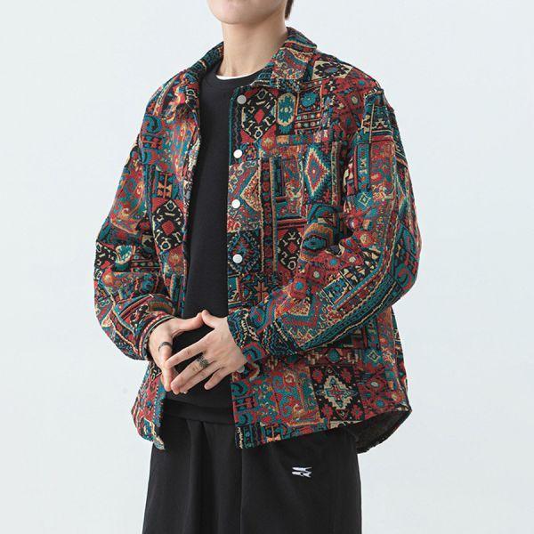 圖野刺繡復古休閒外套 - 1配色（限時特賣 - 5折） 幕峰MuFeng,男裝特賣,5折優惠,快閃活動,限時出清,網路購物,男裝品牌,超值優惠,時尚穿搭,2026特賣