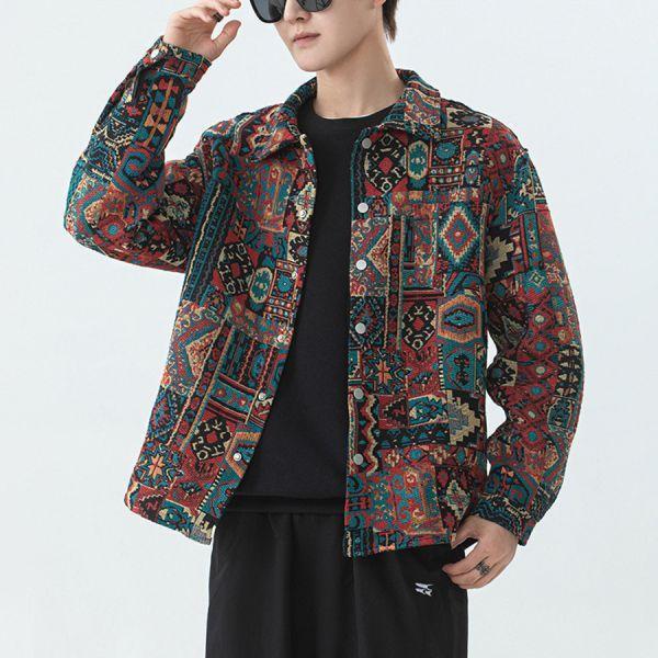 圖野刺繡復古休閒外套 - 1配色（限時特賣 - 5折） 幕峰MuFeng,男裝特賣,5折優惠,快閃活動,限時出清,網路購物,男裝品牌,超值優惠,時尚穿搭,2026特賣