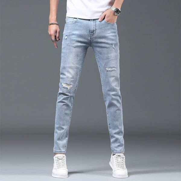 吹境刷破牛仔長褲 - 1配色（限時特賣 - 5折） 幕峰MuFeng,男裝特賣,5折優惠,快閃活動,限時出清,網路購物,男裝品牌,超值優惠,時尚穿搭,2025特賣