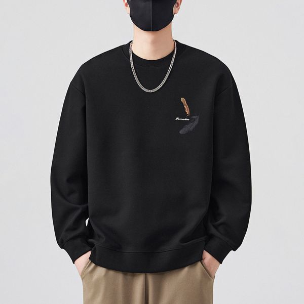 羽境重磅潮流印花長袖 - 1配色 幕峰MuFeng,重磅衛衣,羽毛印花,潮牌長袖,圓領上衣,春秋衛衣,街頭風男裝,百搭長袖T,質感厚磅,休閒男士上衣