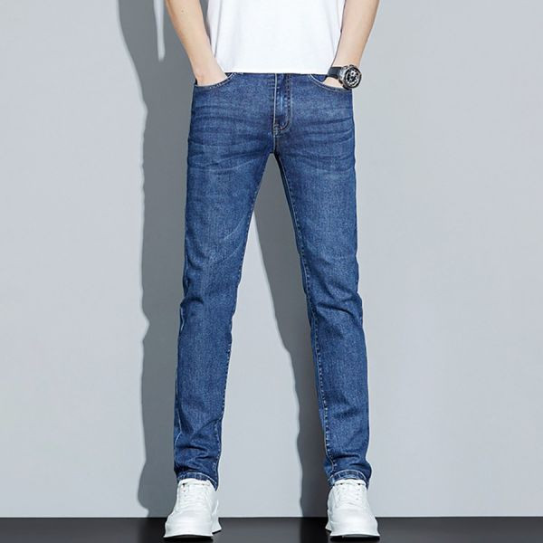 霧靛彈力休閒小直筒牛仔長褲 - 2配色（限時特賣 - 5折） 幕峰MuFeng,男裝特賣,5折優惠,快閃活動,限時出清,網路購物,男裝品牌,超值優惠,時尚穿搭,2025特賣