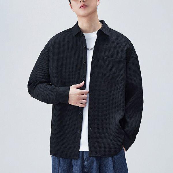 素語翻領質感休閒襯衫長袖 - 3配色（限時特賣 - 5折） 幕峰MuFeng,男裝特賣,5折優惠,快閃活動,限時出清,網路購物,男裝品牌,超值優惠,時尚穿搭,2026特賣