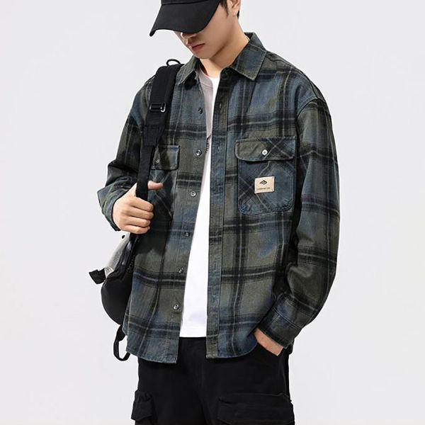 昔懷復古格子休閒外套 - 2配色（限時特賣 - 5折） 幕峰MuFeng,男裝特賣,5折優惠,快閃活動,限時出清,網路購物,男裝品牌,超值優惠,時尚穿搭,2026特賣
