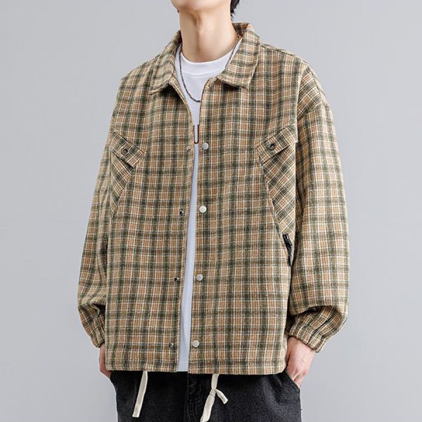 香風翻領格子休閒外套 - 3配色 幕峰,班服,團服,外套,褲子,襯衫,男裝,牛仔褲,網路購物,購物
