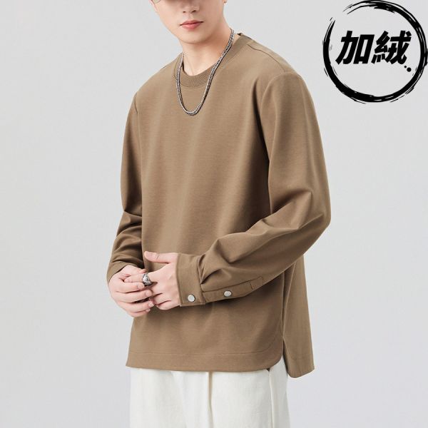 舒暖重磅保暖休閒長袖 - 3配色（加絨） 幕峰MuFeng,冬季奧利絨卫衣,圆领长袖上衣,保暖套头衫,宽松休闲卫衣,男士潮流卫衣,冬季保暖上衣,街头休闲卫衣,加绒厚款卫衣,冬日时尚外套