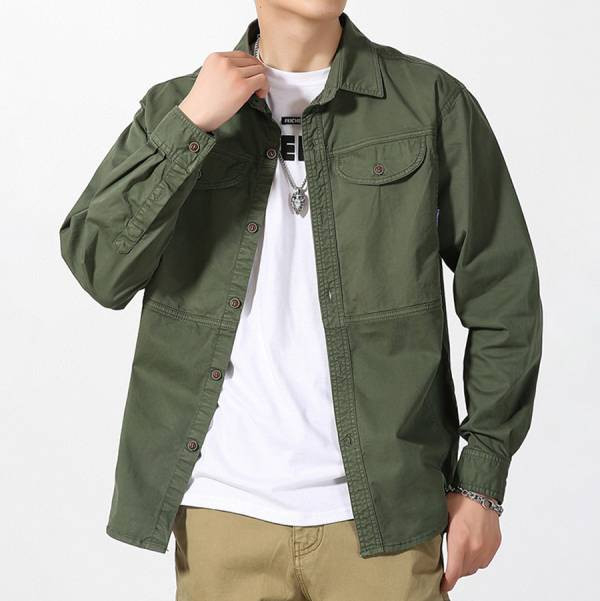 十二釦工裝襯衫外套 - 5配色（限時特賣 - 5折） 幕峰MuFeng,男裝特賣,5折優惠,快閃活動,限時出清,網路購物,男裝品牌,超值優惠,時尚穿搭,2025特賣