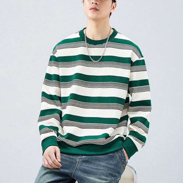 縱條重磅潮流條紋長袖 - 3配色 幕峰MuFeng,條紋上衣,重磅衛衣,圓領長袖,潮流男裝,秋冬穿搭,寬鬆版型,質感上衣,百搭長袖,街頭時尚