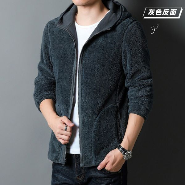 搖樂連帽毛絨雙面外套 - 3配色（限時特賣 - 5折） 幕峰MuFeng,男裝特賣,5折優惠,快閃活動,限時出清,網路購物,男裝品牌,超值優惠,時尚穿搭,2025特賣