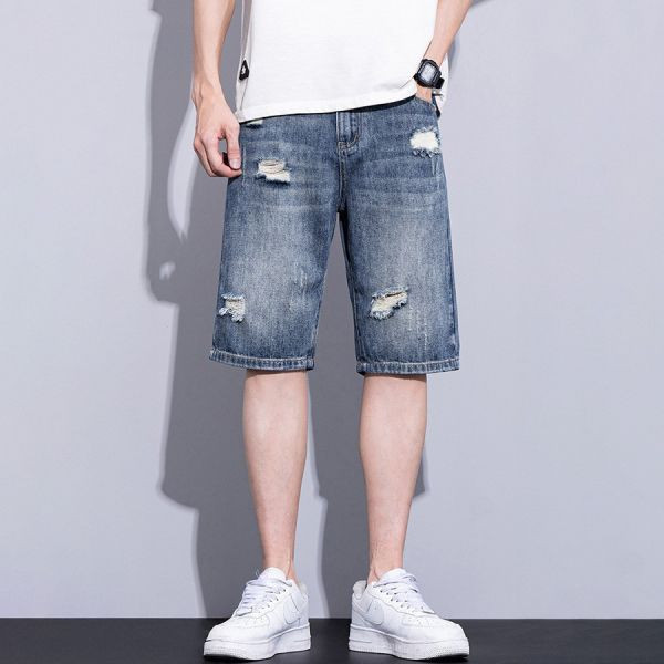 夏痕直筒五分牛仔短褲 - 2配色（限時特賣 - 5折） 幕峰MuFeng,男裝特賣,5折優惠,快閃活動,限時出清,網路購物,男裝品牌,超值優惠,時尚穿搭,2025特賣