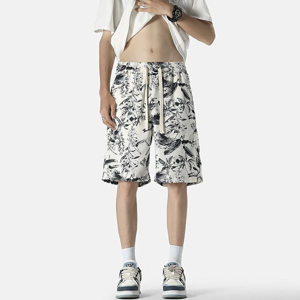 海澈水墨印花休閒五分短褲 - 2配色（限時特賣 - 5折） 幕峰MuFeng,男裝特賣,5折優惠,快閃活動,限時出清,網路購物,男裝品牌,超值優惠,時尚穿搭,2025特賣