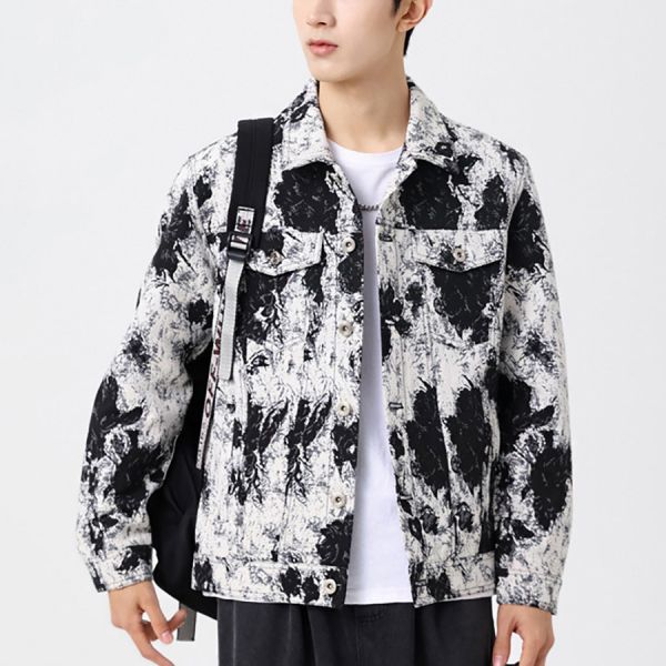 浮繪刺繡時尚外套 - 4配色 幕峰MuFeng,男裝,外套,刺繡,貓星人,熊出沒,男裝,2024,網路購物,團購
