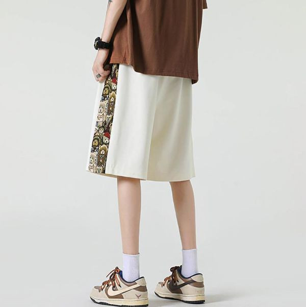 熊牆拼接休閒短褲 - 4配色（限時特賣 - 5折） 幕峰MuFeng,男裝特賣,5折優惠,快閃活動,限時出清,網路購物,男裝品牌,超值優惠,時尚穿搭,2025特賣