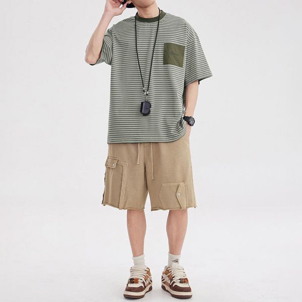 織野重磅刺繡條紋休閒短袖 - 2配色 幕峰,班服,團服,外套,褲子,襯衫,男裝,牛仔褲,網路購物,購物