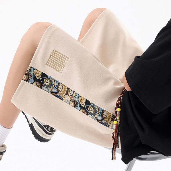熊牆刺繡休閒五分短褲 - 4配色 幕峰MuFeng,小熊刺繡短褲,五分短褲男,港風短褲,日系潮牌,寬鬆短褲,休閒運動褲,夏季男短褲,百搭短褲,男裝下身