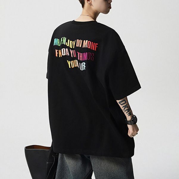 縫象刺繡潮流短袖 - 2配色 幕峰MuFeng,印花,重磅,短袖,潮流,美式,男裝,百搭,網路購物,2025