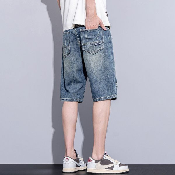 夏痕直筒五分牛仔短褲 - 2配色（限時特賣 - 5折） 幕峰MuFeng,男裝特賣,5折優惠,快閃活動,限時出清,網路購物,男裝品牌,超值優惠,時尚穿搭,2025特賣