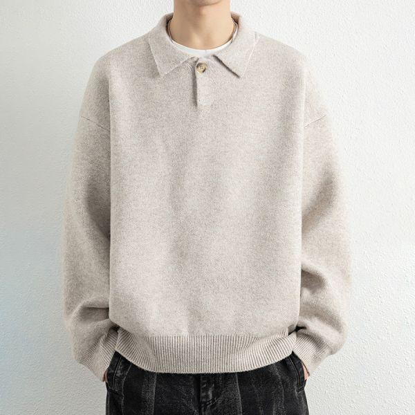 靜型翻領針織休閒長袖 - 3配色（限時特賣 - 5折） 幕峰MuFeng,男裝特賣,5折優惠,快閃活動,限時出清,網路購物,男裝品牌,超值優惠,時尚穿搭,2026特賣