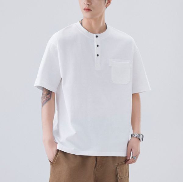 暮築重磅亨利領休閒短袖 - 3配色（限時特賣 - 5折） 幕峰MuFeng,男裝特賣,5折優惠,快閃活動,限時出清,網路購物,男裝品牌,超值優惠,時尚穿搭,2025特賣