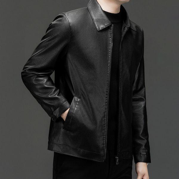 雅鋒翻領皮衣外套 - 1配色（限時特賣 - 5折） 幕峰MuFeng,男裝特賣,5折優惠,快閃活動,限時出清,網路購物,男裝品牌,超值優惠,時尚穿搭,2026特賣