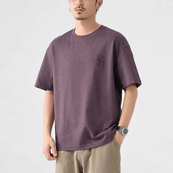 竹隱質感印花休閒短袖 - 2配色 幕峰MuFeng,竹節棉短袖,印花T恤男,夏季短袖,寬鬆T恤,潮流男裝,透氣上衣,戶外穿搭,休閒短袖,男士T恤