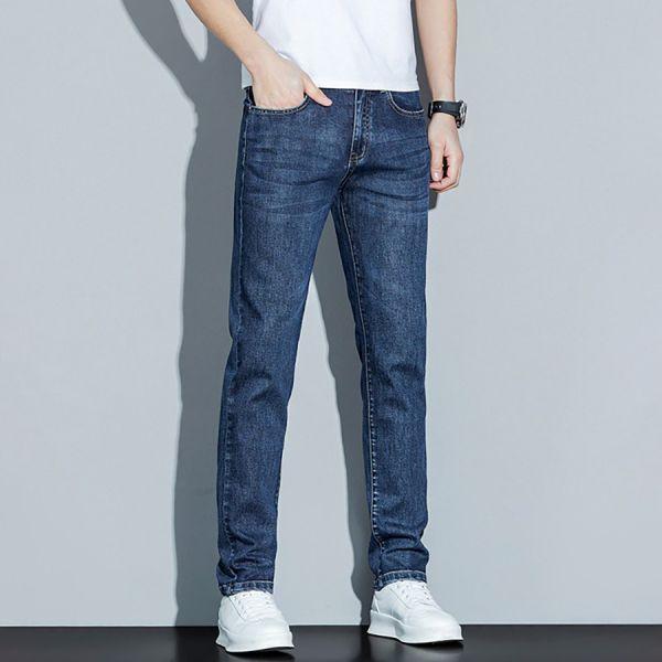 霧靛彈力休閒小直筒牛仔長褲 - 2配色（限時特賣 - 5折） 幕峰MuFeng,男裝特賣,5折優惠,快閃活動,限時出清,網路購物,男裝品牌,超值優惠,時尚穿搭,2026特賣