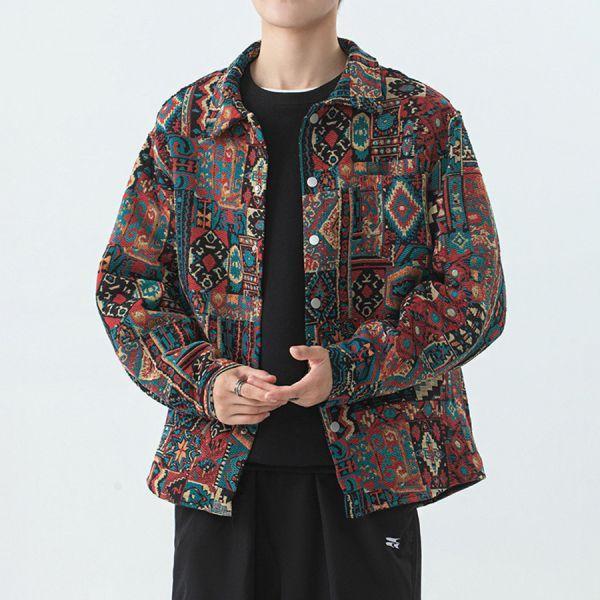 圖野刺繡復古休閒外套 - 1配色（限時特賣 - 5折） 幕峰MuFeng,男裝特賣,5折優惠,快閃活動,限時出清,網路購物,男裝品牌,超值優惠,時尚穿搭,2026特賣