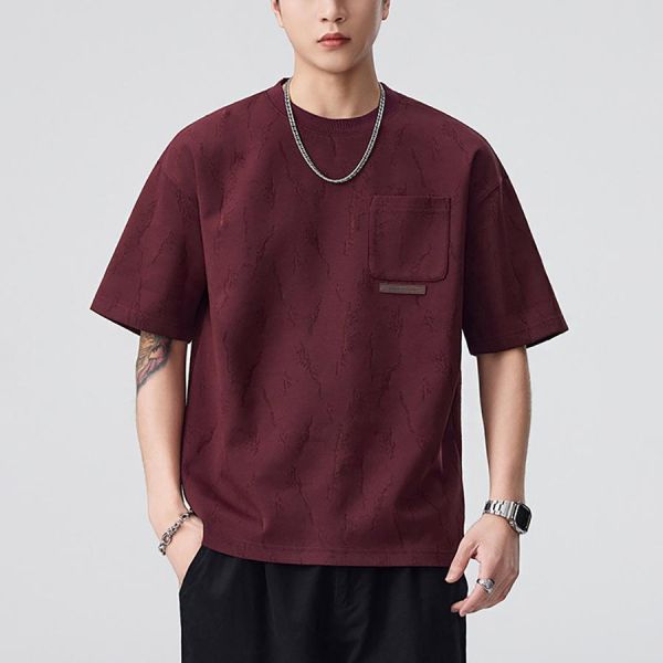 激鏤重磅圓領潮流短袖 - 2配色 幕峰MuFeng,圓領短袖,T恤男,潮流上衣,男士短袖,特色工藝T恤,休閒穿搭,百搭短袖,夏季男裝,時尚上衣